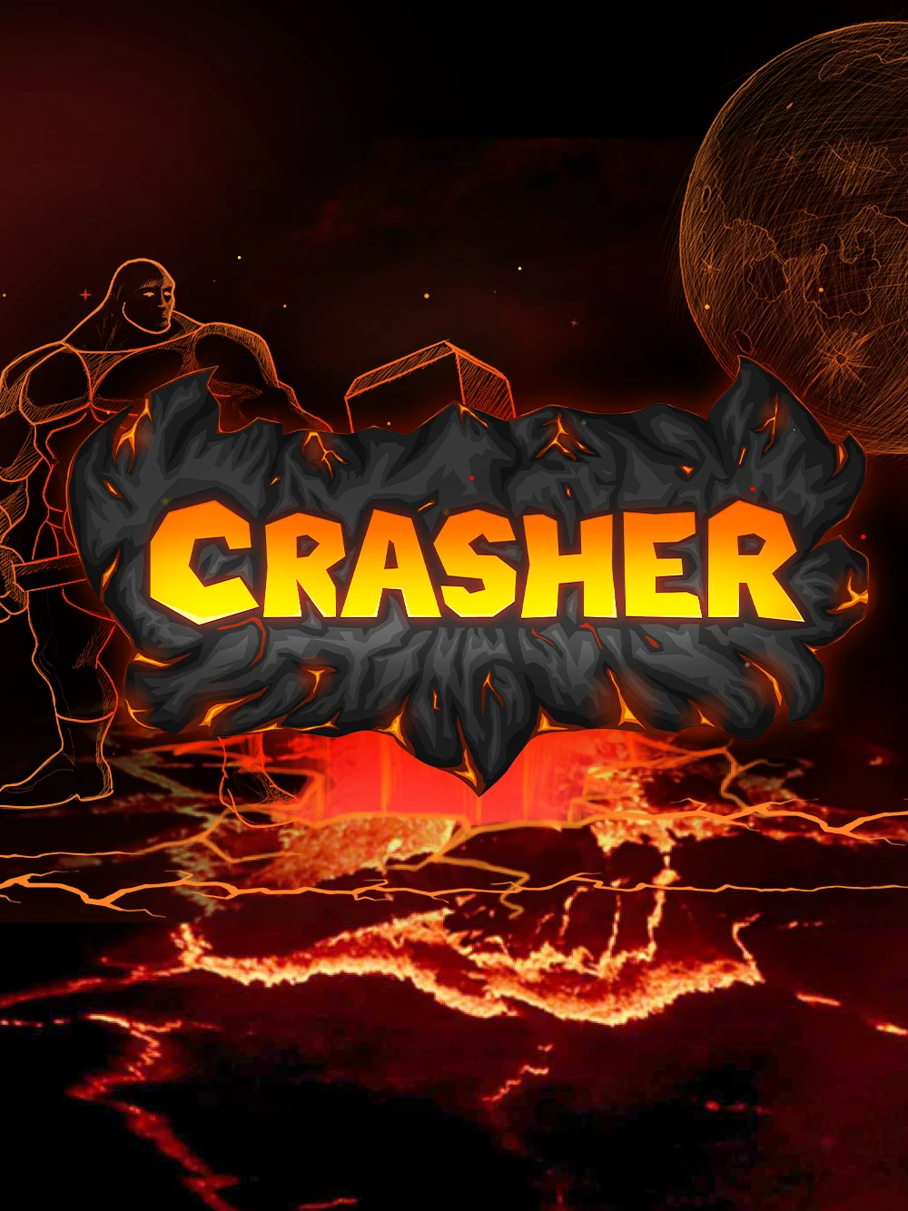Portada de crash game con estilo robusto y efecto turbo.